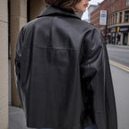 Rhea – Cropped Faux Leather Jacket