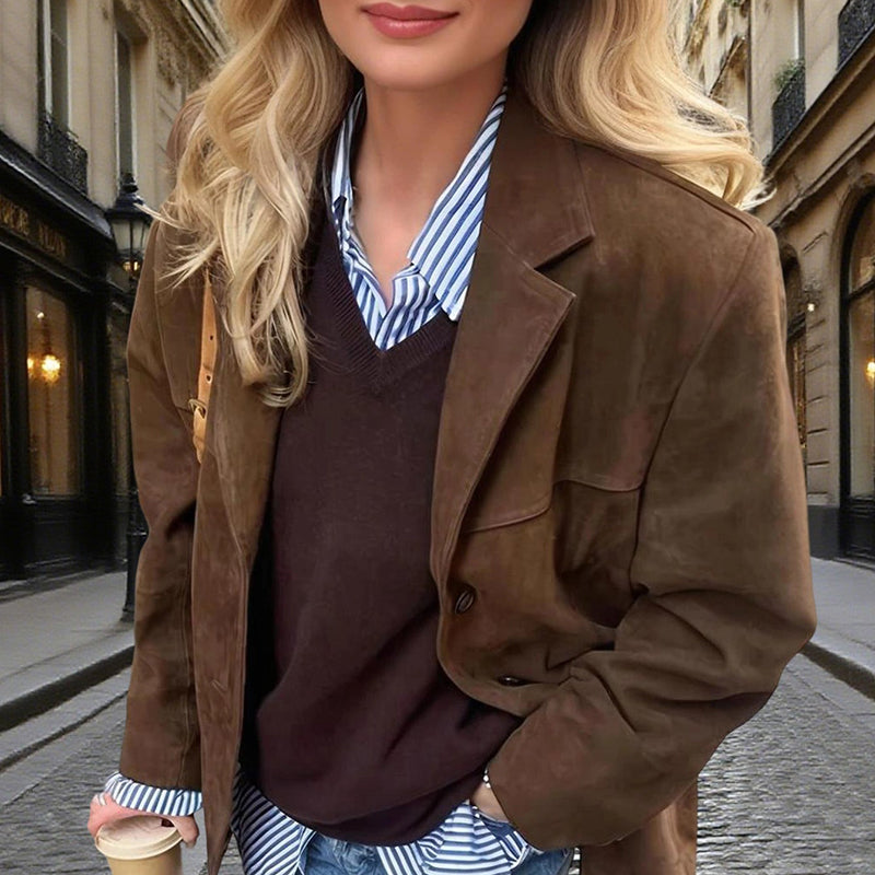 Vera – Suede-Look Blazer Jacket