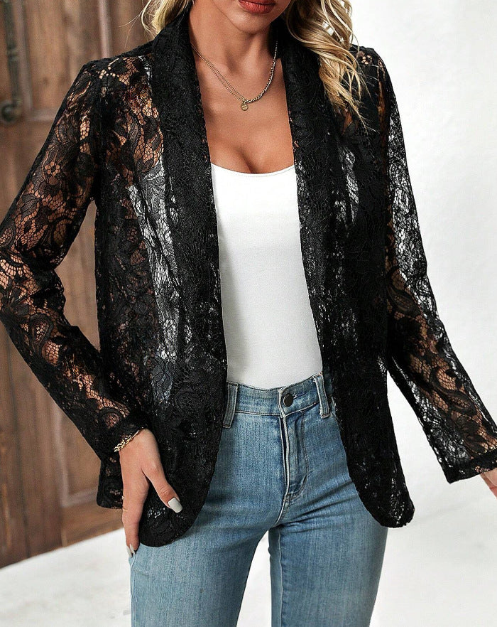 Elara – Lace Blouse Jacket