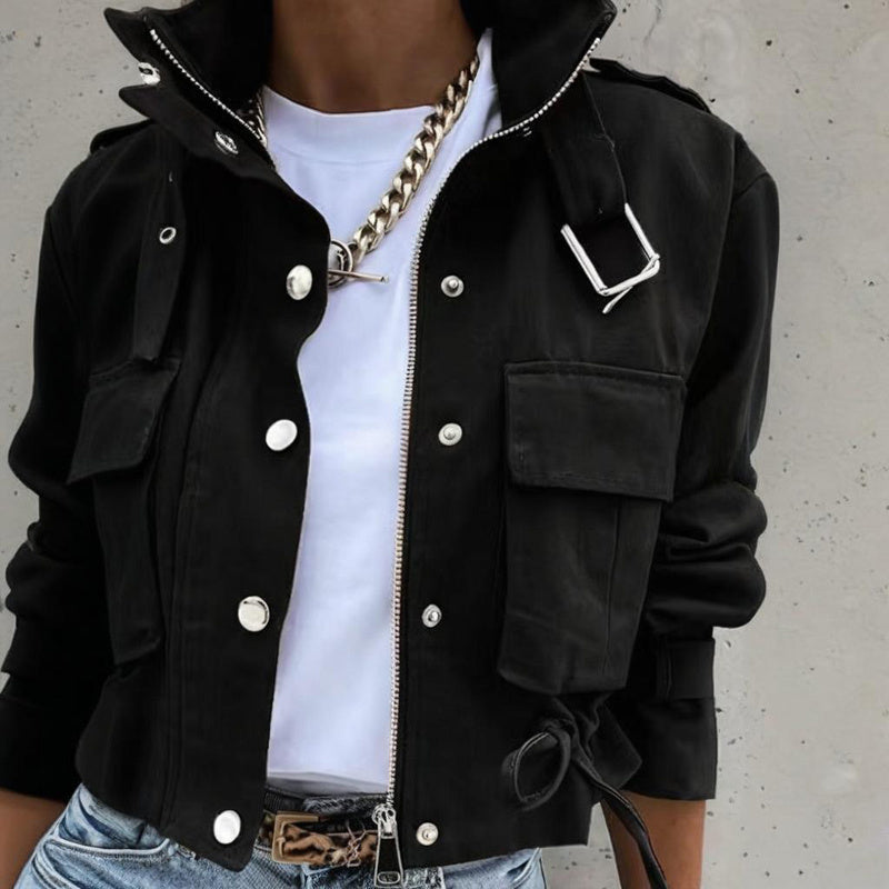 Nola – Stand Collar Utility Jacket