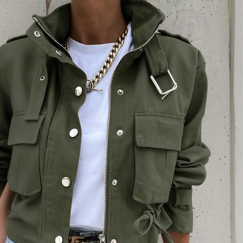 Nola – Stand Collar Utility Jacket