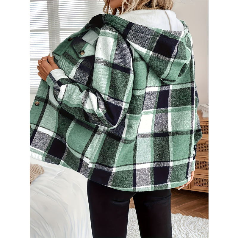 Hadley – Plaid Fleece-Lined Hooded Jacket
