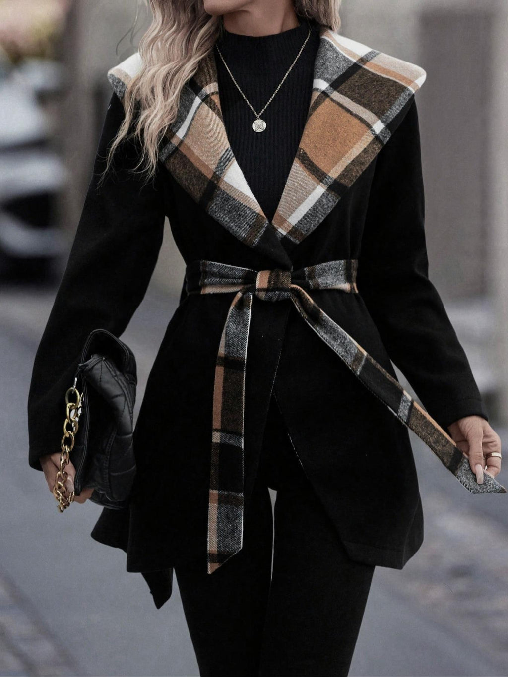 Rowan – Plaid Wool Trench Coat