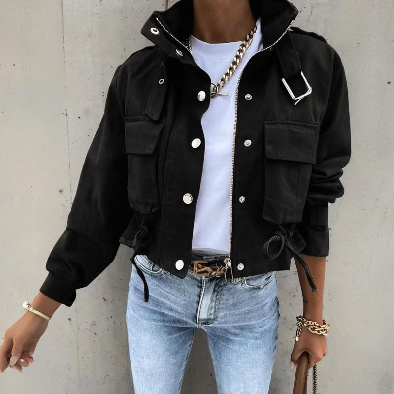 Nola – Stand Collar Utility Jacket