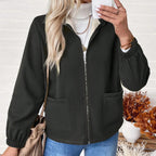 Elise – Fleece Zip-Up Lapel Jacket