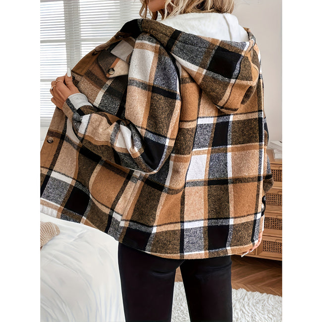 Hadley – Plaid Fleece-Lined Hooded Jacket Main Image