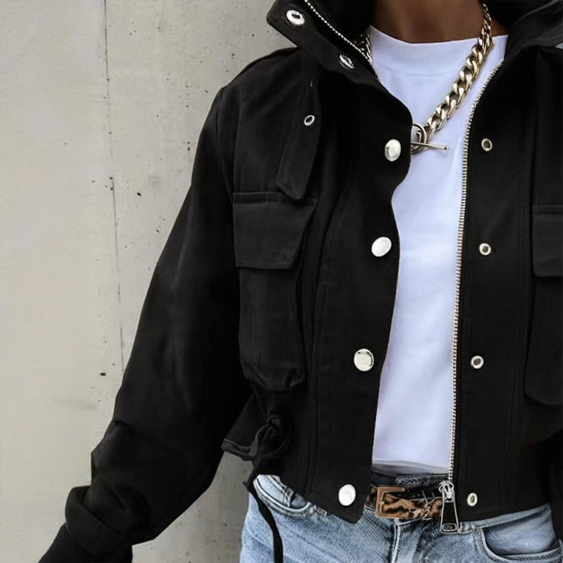 Nola – Stand Collar Utility Jacket